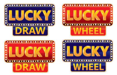 Şanslı çizmek/Lucky wheel Typographic Glowing afiş