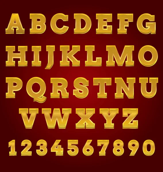 Golden Fonts no fundo vermelho, Vetor — Vetor de Stock