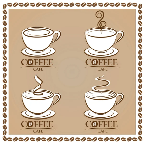 Встановити логотип кави, етикетки, шаблони дизайну — стоковий вектор
