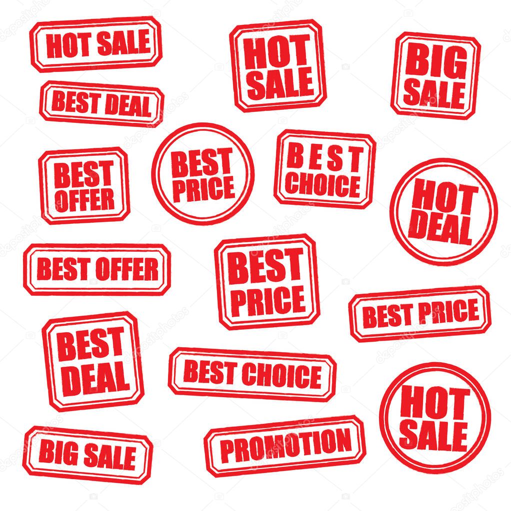 Grunge rubber with text Best Price red stamp set, Illustration Vector eps10 