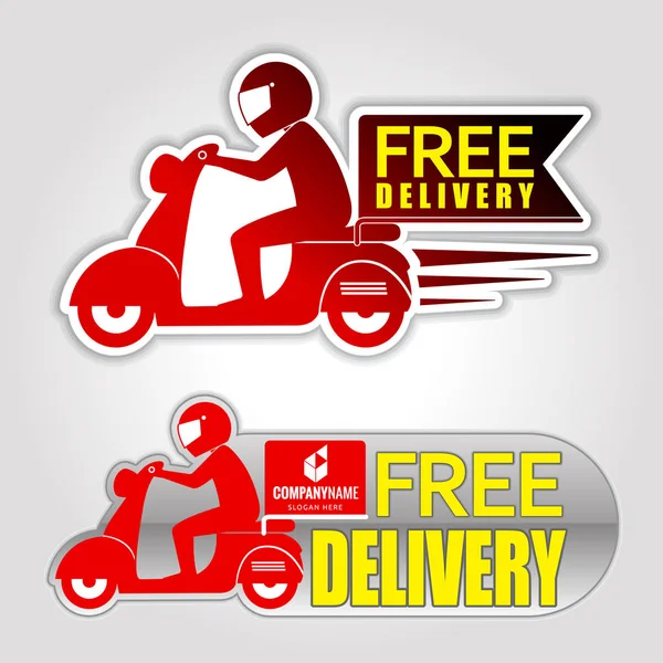 2 set van web icon gratis levering (motorfiets) — Stockvector