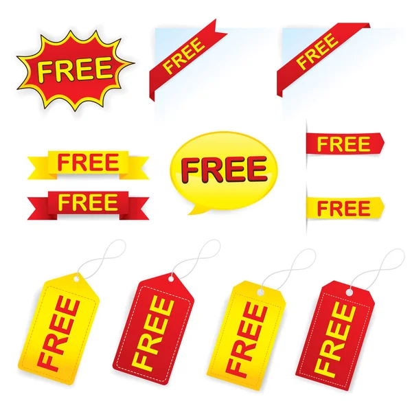 Set of Free labels. Vector 10 — Stock Vector