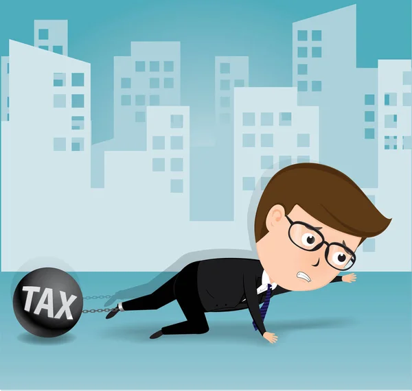 Ondernemer en belastingen, bedrijfsconcept, vector — Stockvector