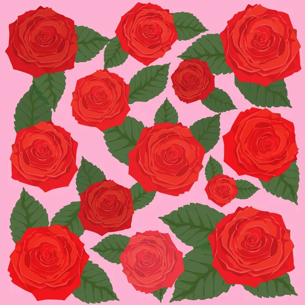 Rose Background, Valentijnsdag kaart ontwerp — Stockvector