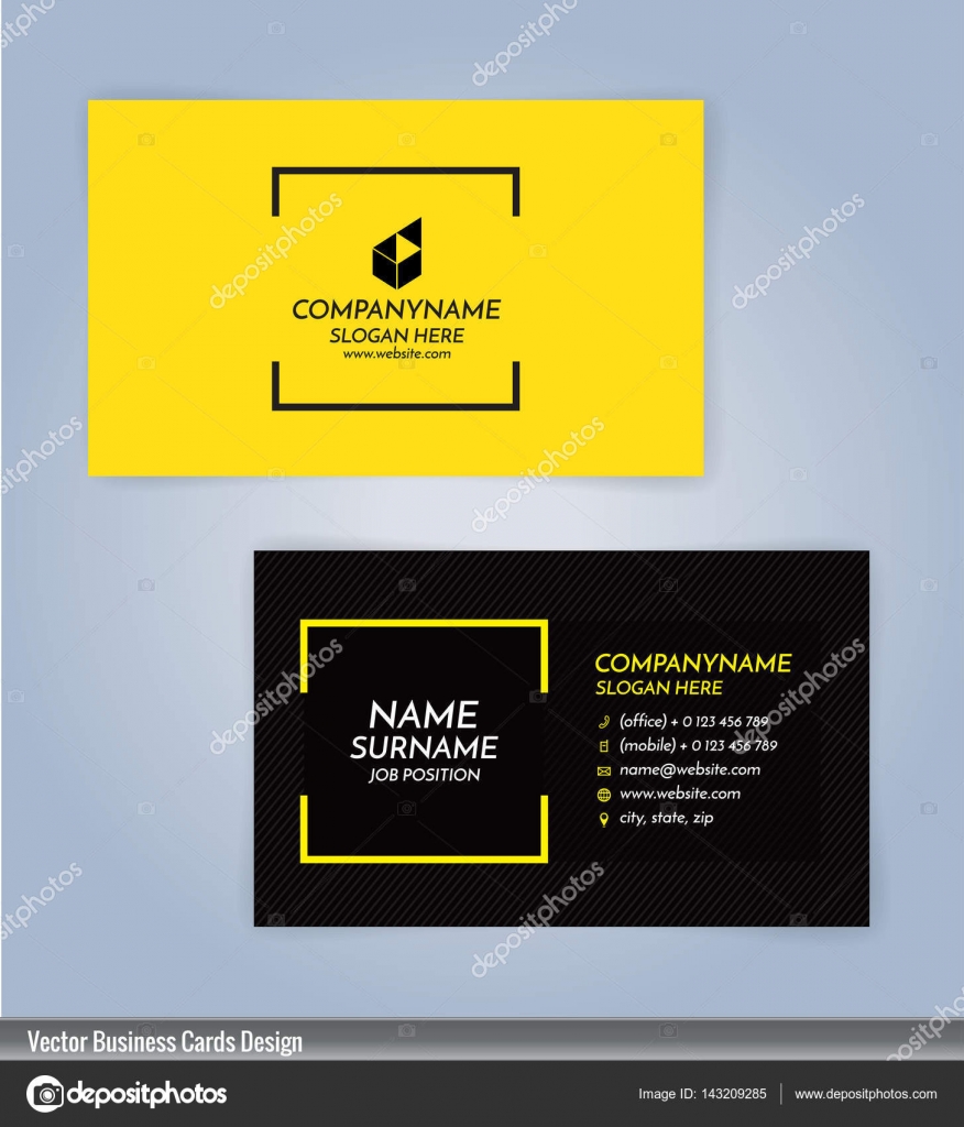 Download Free Yellow And Black Modern Business Card Template Stock Vector C Keangs 143209285 PSD Mockup Template