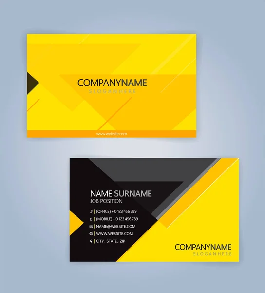 Yellow and Black modern business card template, Illustration Vector 10 — Stock Vector