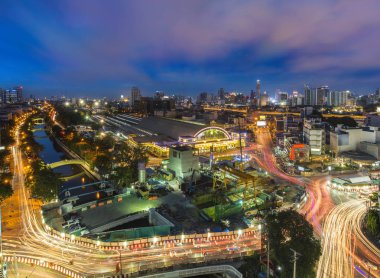 Bangkok tren istasyonu (Hualanpong) Üstten Görünüm 