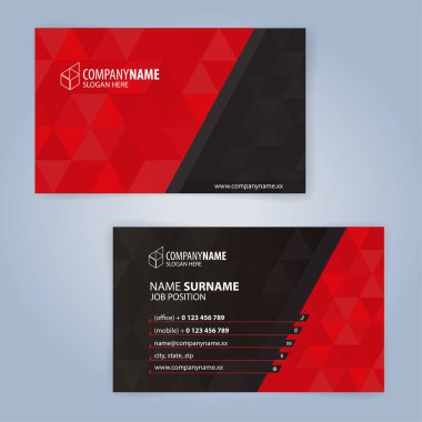 Red and Black modern business card template, Illustration Vector 10 clipart svg vector 