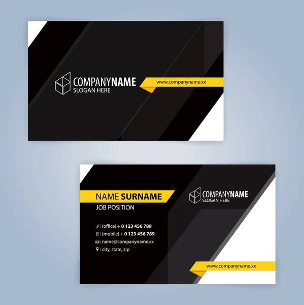 Yellow and Black modern business card template, Illustration Vector 10 — Stock Vector