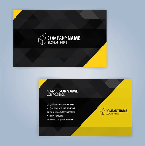 Yellow and Black modern business card template, Illustration Vector 10 — Stock Vector