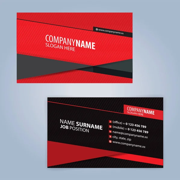 Red and Black modern business card template, Illustration Vector 10 — Stock Vector