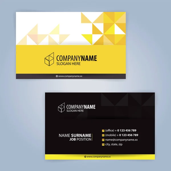 Yellow White Modern Business Card Template Illustration Vector — Stock Vector