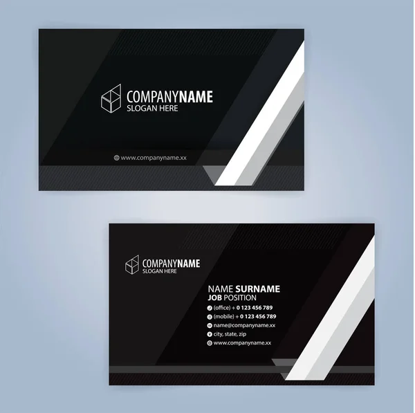White Black Modern Business Card Template Illustration Vector — Stock Photo, Image