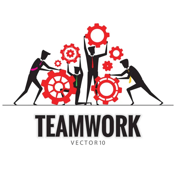 Zakelijke Teamwerk Zakenman Silhouet Business Concept Vector — Stockvector