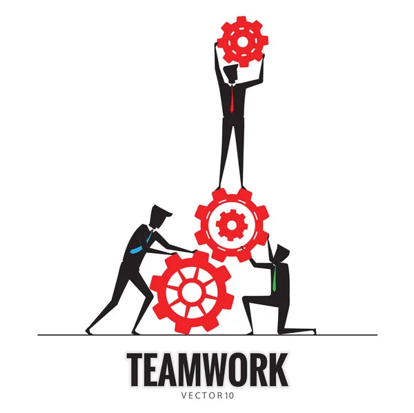 Zakelijke Teamwerk Zakenman Silhouet Business Concept Vector — Stockvector