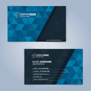 Mavi ve modern kartvizit şablonu, illüstrasyon vektör 10 siyah