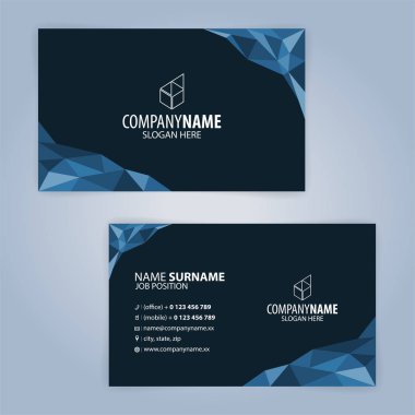 Mavi ve modern kartvizit şablonu, illüstrasyon vektör 10 siyah