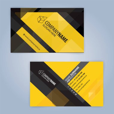 Sarı ve beyaz modern kartvizit şablonu, illüstrasyon vektör 10