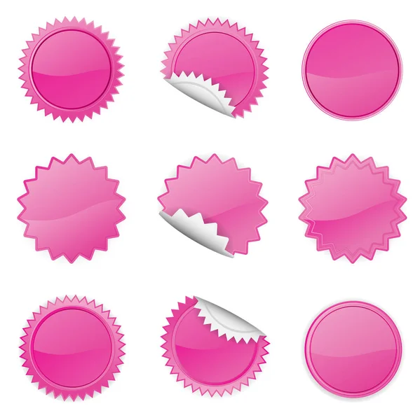 Set Starburst Rosa Illustrazione Vettoriale — Vettoriale Stock