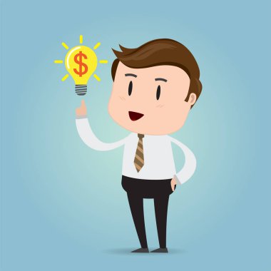 İş kavramı kazanç para fikir formu işadamı ile