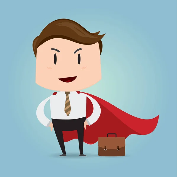 Success Concept Businessman Success Powerful Superhero — Stock Vector