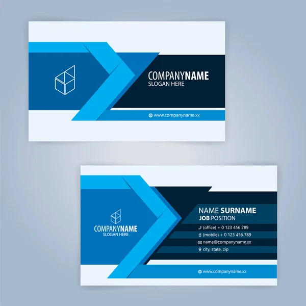 Blue Black Modern Business Card Template Illustration Vector — Stock Vector