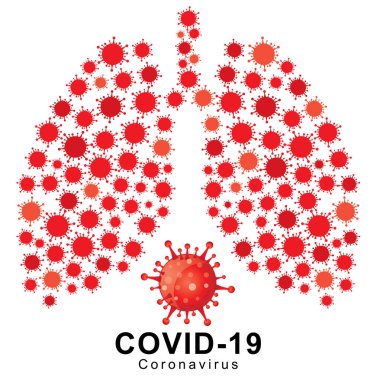 Kronik Akciğer Hastalığı sembolü vektöründe COVID-19 (koronavirüs)