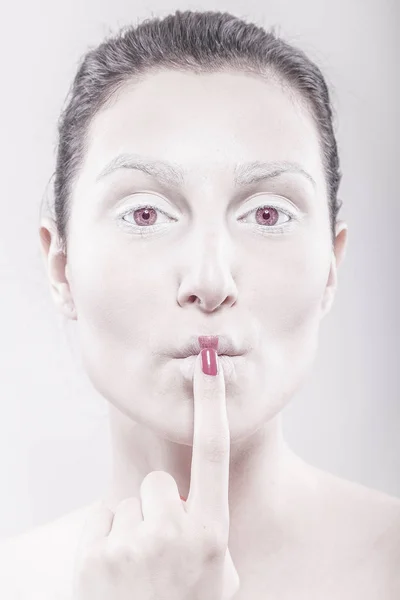 Portrait of a woman with pale white skin — Stock Photo, Image