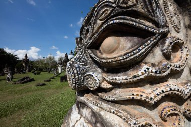 WAT Xieng Khuan Buda'nın park. Vientiane, Lao