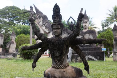 WAT Xieng Khuan Buda'nın park. Vientiane, Lao