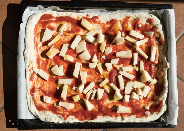 Pizza Margherita caseiro — Fotografia de Stock