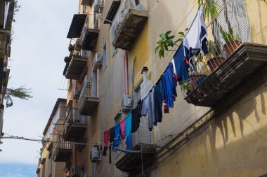 Hanging clothes in Naples clipart