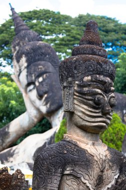 WAT Xieng Khuan Buda'nın park. Vientiane, Lao