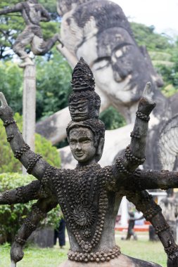 WAT Xieng Khuan Buda'nın park. Vientiane, Lao
