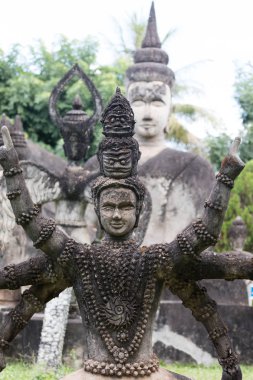 WAT Xieng Khuan Buda'nın park. Vientiane, Lao