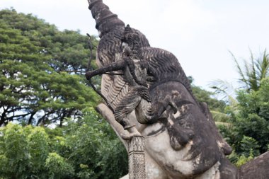 WAT Xieng Khuan Buda'nın park. Vientiane, Lao