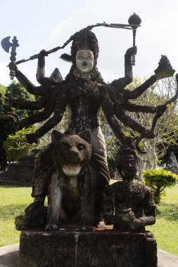 WAT Xieng Khuan Buda'nın park. Vientiane, Lao