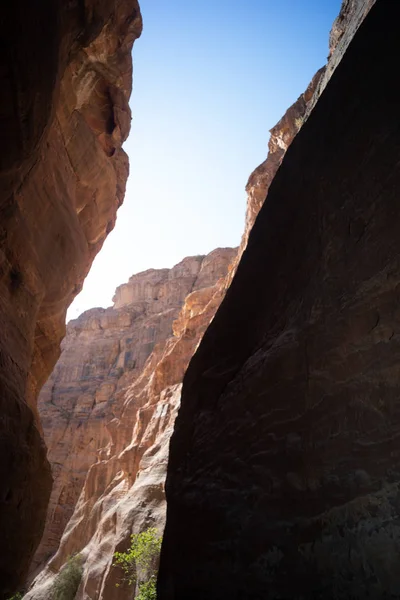 Canyon Bij Ingang Petra Jordanië Oude Stad — Stockfoto