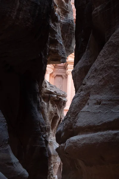 Vista Desde Siq Entrada Ciudad Petra Jordania —  Fotos de Stock