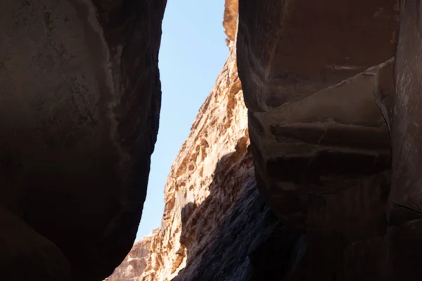 Canyon All Ingresso Petra Giordania Antica Città — Foto Stock