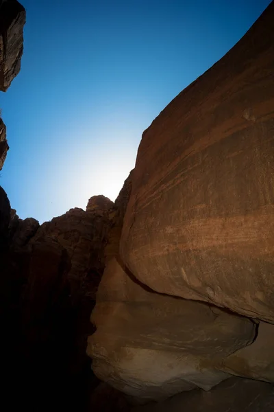 Canyon Bij Ingang Petra Jordanië Oude Stad — Stockfoto