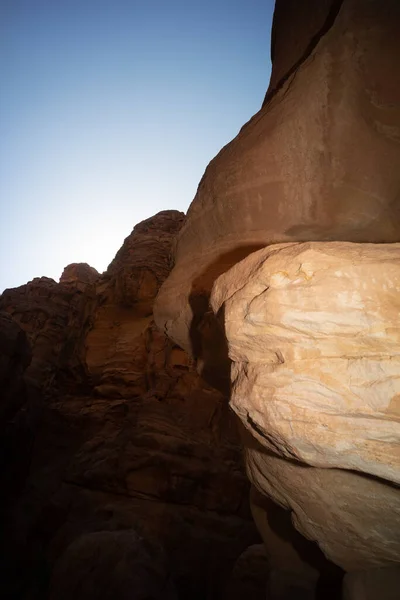 Canyon Bij Ingang Petra Jordanië Oude Stad — Stockfoto