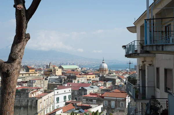 Blick Auf Neapel Der Zeit Des Cronavirus Aufgegeben Stockbild