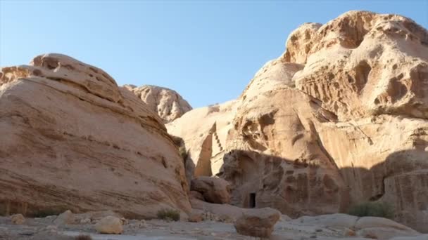 View Siq Entrance City Petra Jordan — Stock Video