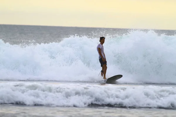 Sunset Surf Schiuma Oceano — Foto Stock