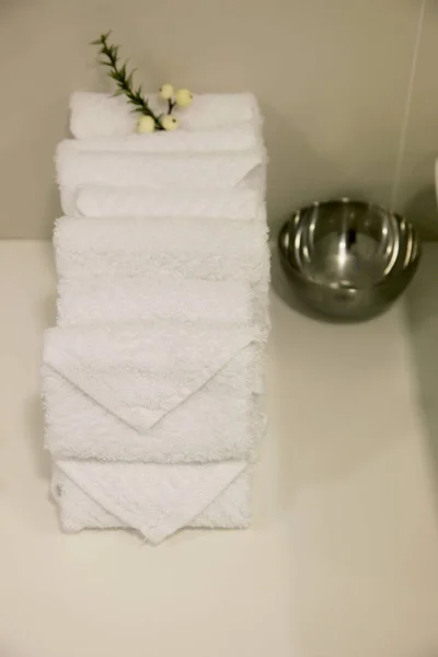 Ręczniki spa biały — Zdjęcie stockowe