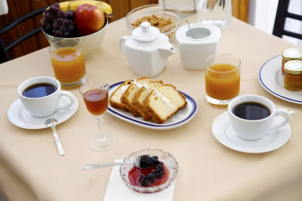 Mesa Desayuno Completa Hotel — Foto de Stock