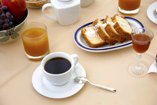 Mesa Desayuno Básica Para Estilo Vida Saludable —  Fotos de Stock