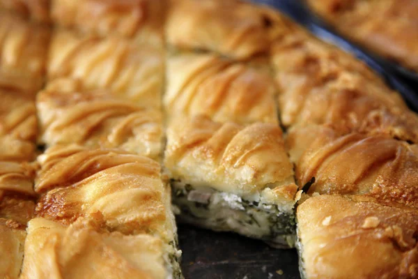 Pastel Tradicional Espinacas Griegas Spanakopita —  Fotos de Stock