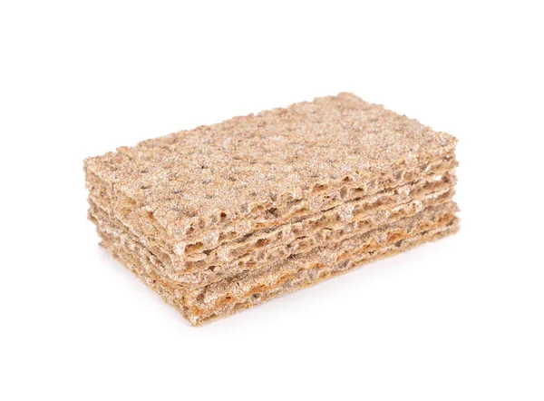 Pile of oatmeal cracker on white background — Stockfoto